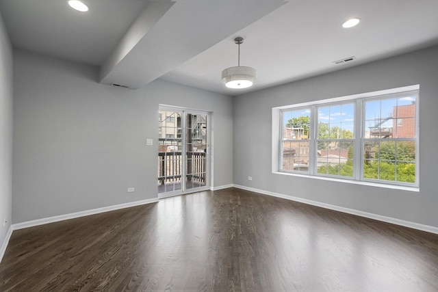 2726 W Thomas St, Chicago, IL 60622 - spare room with plenty of natural light, dark wood-type flooring, and recessed lighting