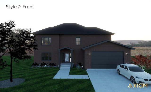 5360 Westwind Dr, Richton Park, IL 60471 - view of front of home featuring driveway, a front lawn, an attached garage, and brick siding