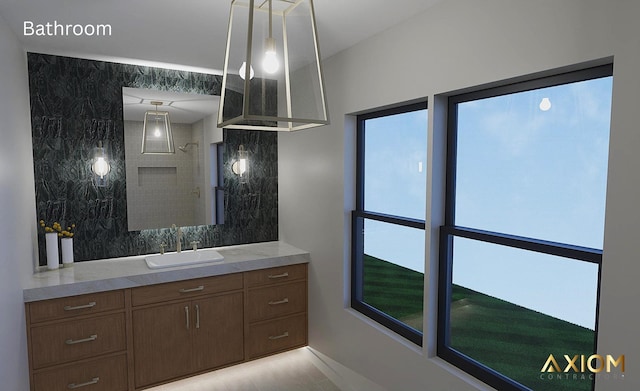 5360 Westwind Dr, Richton Park, IL 60471 - bathroom with vanity and a tile shower