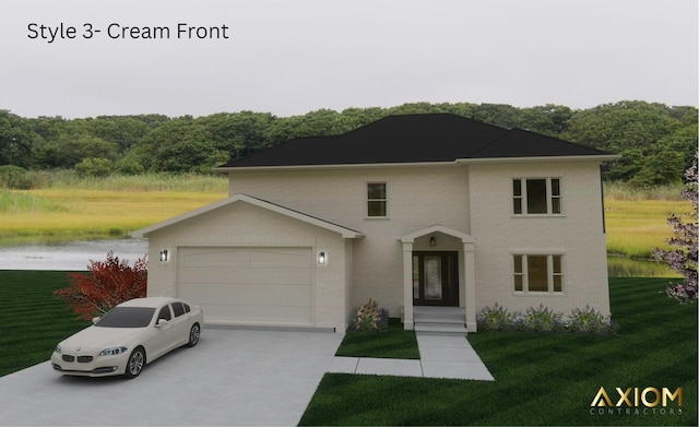 5360 Westwind Dr, Richton Park, IL 60471 - view of front facade featuring driveway, a garage, and a front yard