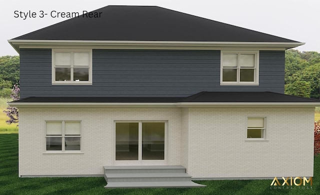 5360 Westwind Dr, Richton Park, IL 60471 - rear view of property with brick siding and a lawn