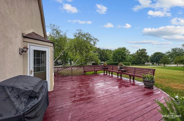 116 Pipers Dr, Bartlett, IL 60103 - wooden deck with a lawn