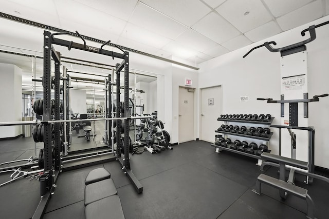 333 N Canal St Unit 2201, Chicago, IL 60606 - workout area featuring a drop ceiling