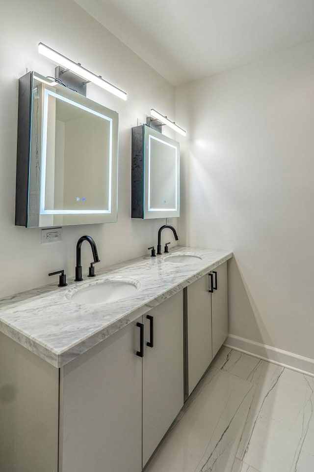 4826 W Potomac Ave, Chicago, IL 60651 - bathroom with marble finish flooring and double vanity