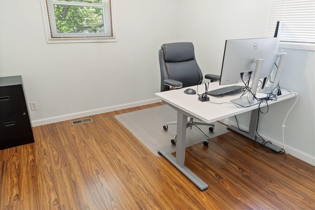 509 Waverly Ave, Streamwood, IL 60107 - office area featuring wood finished floors and baseboards