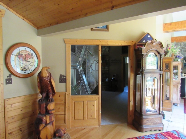 24099 W Haidi Ln, Lake Villa, IL 60046 - corridor with lofted ceiling and wooden ceiling