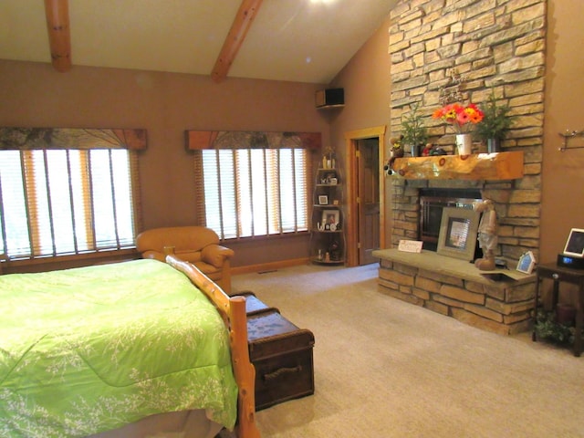 24099 W Haidi Ln, Lake Villa, IL 60046 - bedroom with a fireplace and carpet floors