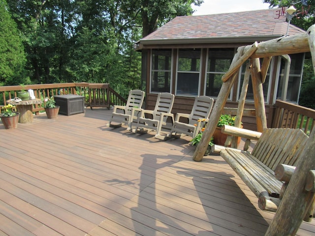 24099 W Haidi Ln, Lake Villa, IL 60046 - deck featuring a sunroom