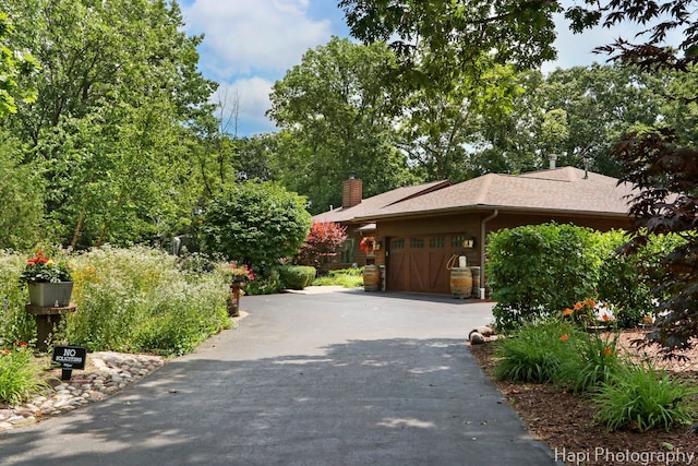 24099 W Haidi Ln, Lake Villa, IL 60046 - view of home's exterior with asphalt driveway, a chimney, and a garage