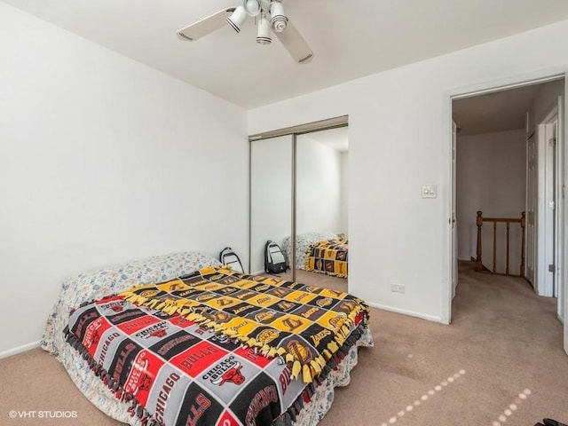 325 Bayview Pt, Schaumburg, IL 60194 - carpeted bedroom featuring a closet and a ceiling fan