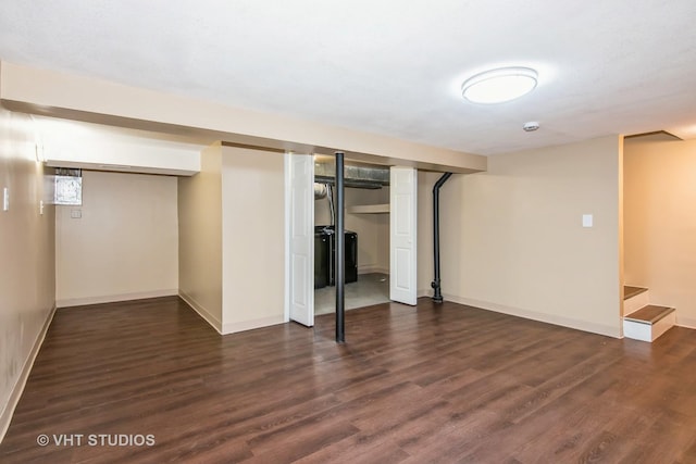 452 Mallview Ln, Bolingbrook, IL 60440 - finished below grade area featuring dark wood-style flooring and stairway