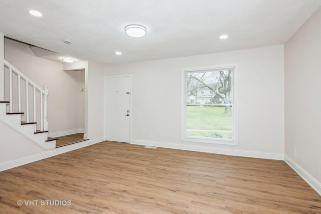 452 Mallview Ln, Bolingbrook, IL 60440 - entryway with light wood-style floors, stairway, and recessed lighting