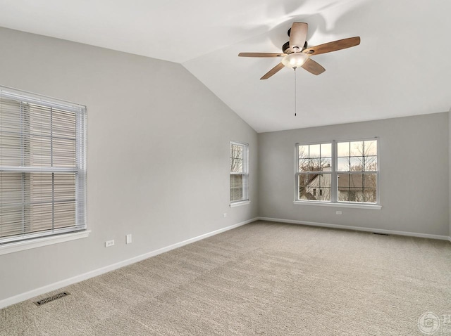 533 Jackson Blvd, Grayslake, IL 60030 - empty room featuring lofted ceiling, ceiling fan, and carpet