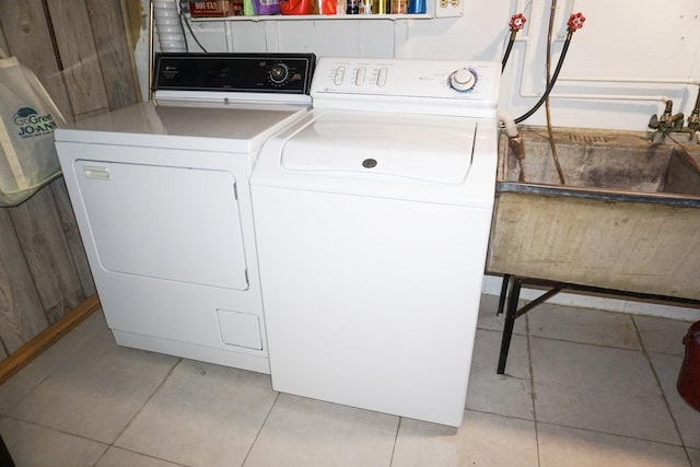 7632 W Norridge St, Harwood Heights, IL 60706 - laundry area with independent washer and dryer and light tile patterned flooring