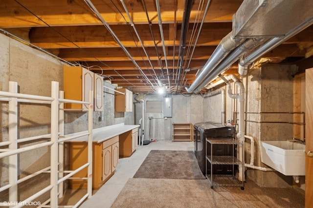 1531 Southport Ct, Zion, IL 60099 - unfinished basement with electric panel and a sink