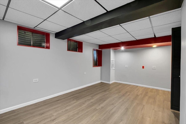1921 Wisteria Ct Unit 3, Naperville, IL 60565 - finished basement featuring a paneled ceiling and light wood-style floors