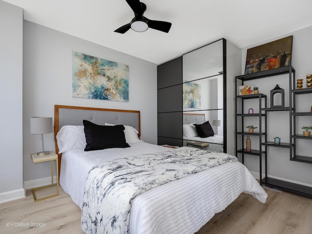 3550 N Lake Shore Dr Unit 1921, Chicago, IL 60657 - bedroom featuring light wood finished floors and a ceiling fan