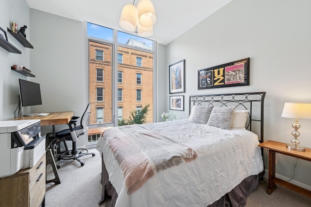 360 W Erie St Unit 3A, Chicago, IL 60654 - bedroom with carpet flooring, an office area, and expansive windows