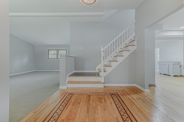 922 E Pratt Dr, Palatine, IL 60074 - stairway featuring baseboards and wood finished floors