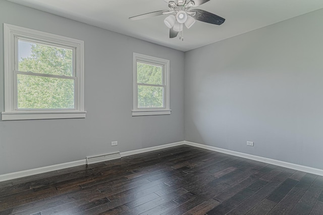 922 E Pratt Dr, Palatine, IL 60074 - spare room with dark wood finished floors and ceiling fan