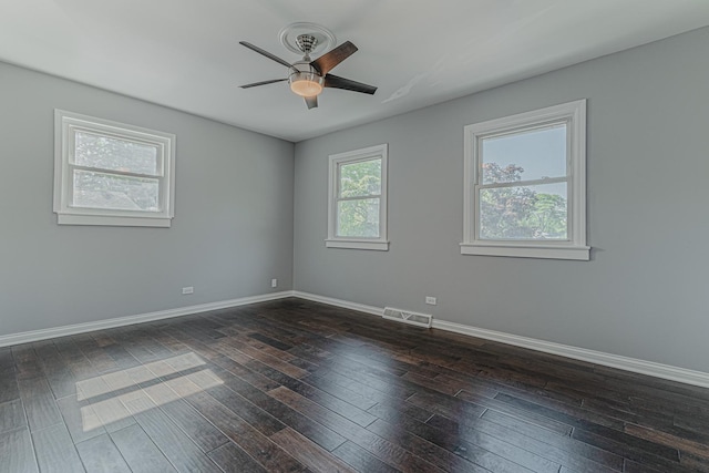 922 E Pratt Dr, Palatine, IL 60074 - empty room featuring ceiling fan and dark wood finished floors