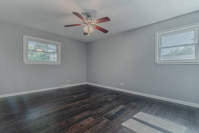 922 E Pratt Dr, Palatine, IL 60074 - spare room with dark wood finished floors and a ceiling fan