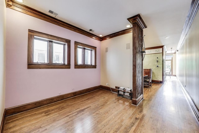 3215 S Calumet Ave, Chicago, IL 60616 - empty room with crown molding and wood finished floors