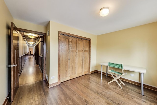 3215 S Calumet Ave, Chicago, IL 60616 - office area with dark wood finished floors and baseboards