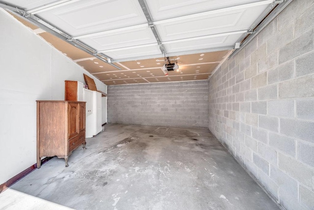 16719 Paxton Ave Unit 2S, Tinley Park, IL 60477 - garage featuring a garage door opener and concrete block wall