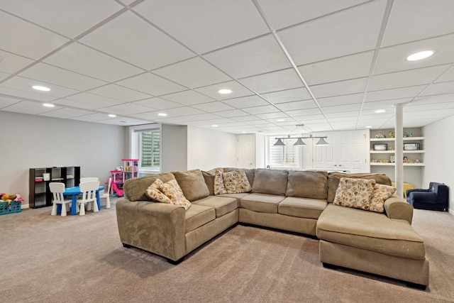 6072 Westminster Ln, Gurnee, IL 60031 - living room featuring carpet, healthy amount of natural light, and recessed lighting