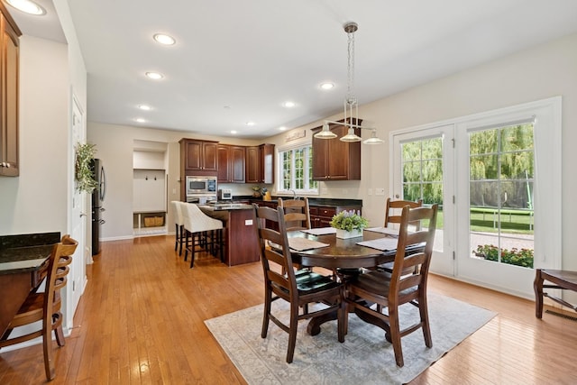 6072 Westminster Ln, Gurnee, IL 60031 - dining room with light wood finished floors and recessed lighting