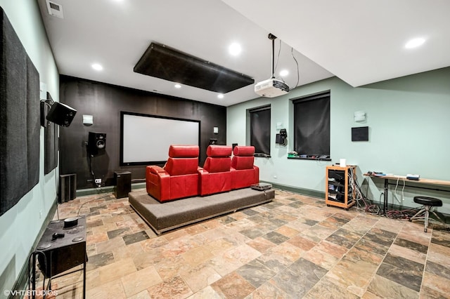 311 3rd St, Wilmette, IL 60091 - cinema room with stone tile floors and recessed lighting