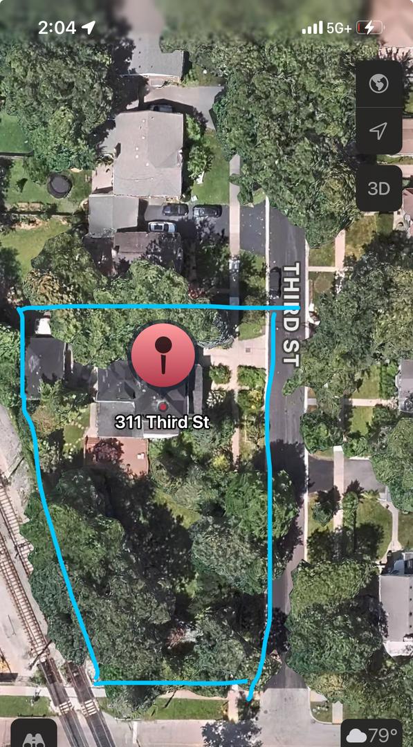 311 3rd St, Wilmette, IL 60091 - map / location featuring property parcel outlined