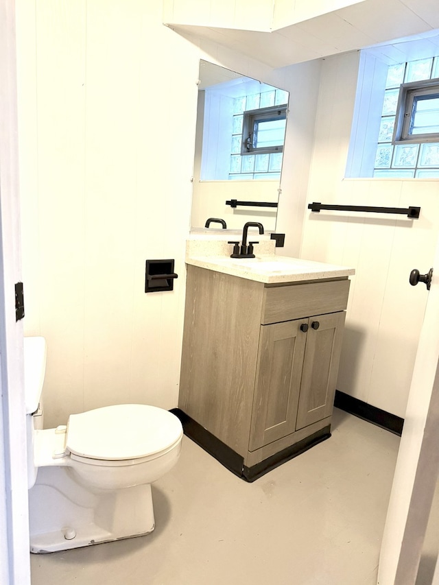 6023 W 64th St, Chicago, IL 60638 - half bath with vanity and concrete floors