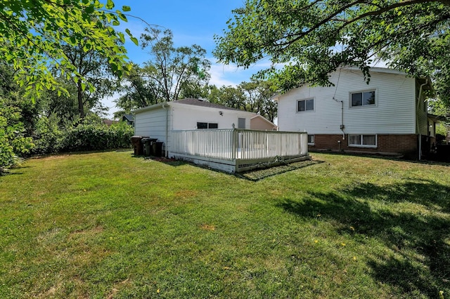 246 Gentry St, Park Forest, IL 60466 - view of green lawn featuring a deck