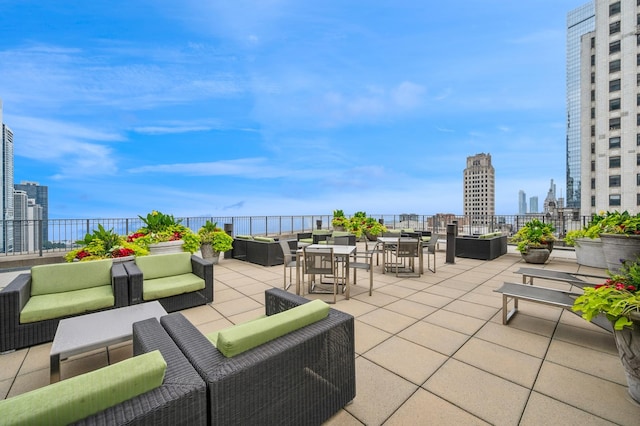 130 N Garland Ct Unit 1608, Chicago, IL 60602 - view of patio / terrace featuring a skyline view and outdoor lounge area