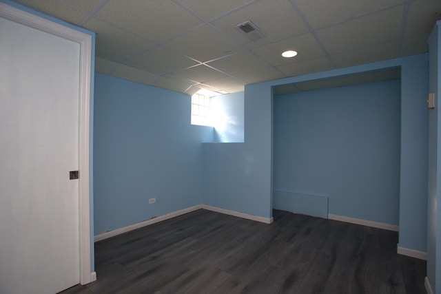 600 W Bloomingdale Rd, Itasca, IL 60143 - basement featuring a drop ceiling, dark wood-style floors, and recessed lighting