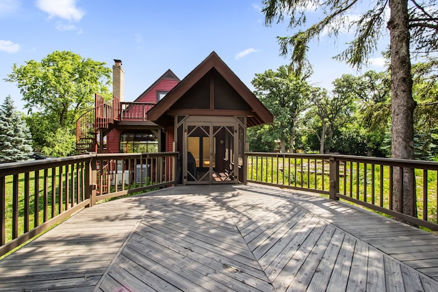 600 W Bloomingdale Rd, Itasca, IL 60143 - wooden deck with stairs