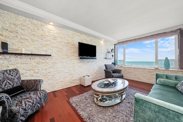 1300 N Lake Shore Dr Unit 10B, Chicago, IL 60610 - living room featuring ornamental molding and wood finished floors