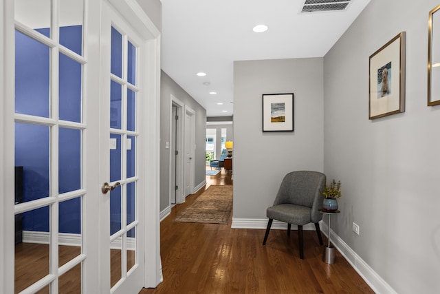 1475 W Winona St Unit 2, Chicago, IL 60640 - corridor with wood finished floors, french doors, and recessed lighting