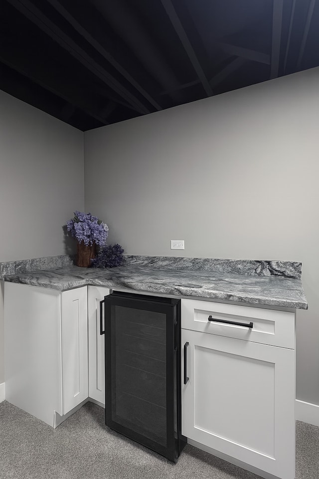 18506 Martin Ave, Homewood, IL 60430 - indoor dry bar with wine cooler and light carpet