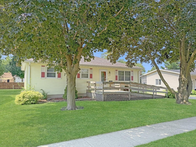 207 Southview Dr, Rochelle, IL 61068 - single story home with a wooden deck
