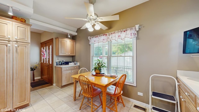 1513 Berwyn St, Spring Grove, IL 60081 - dining room featuring light tile patterned floors and ceiling fan