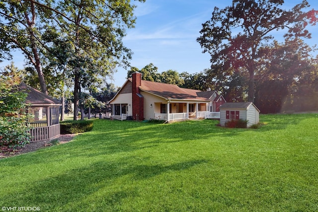 1513 Berwyn St, Spring Grove, IL 60081 - view of green lawn featuring a shed and covered porch