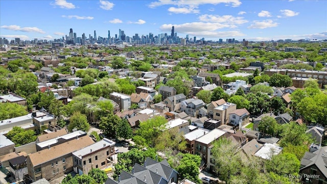2233 W Shakespeare Ave Unit 1F, Chicago, IL 60647 - drone / aerial view of city skyline