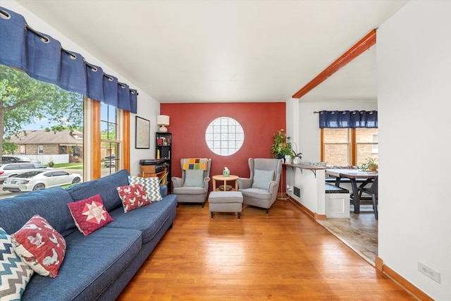 3820 Lombard Ave, Berwyn, IL 60402 - living room with wood finished floors and an accent wall