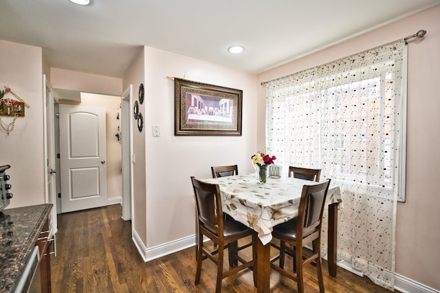 9666 Lois Dr Unit D, Des Plaines, IL 60016 - dining area featuring dark wood-type flooring and recessed lighting