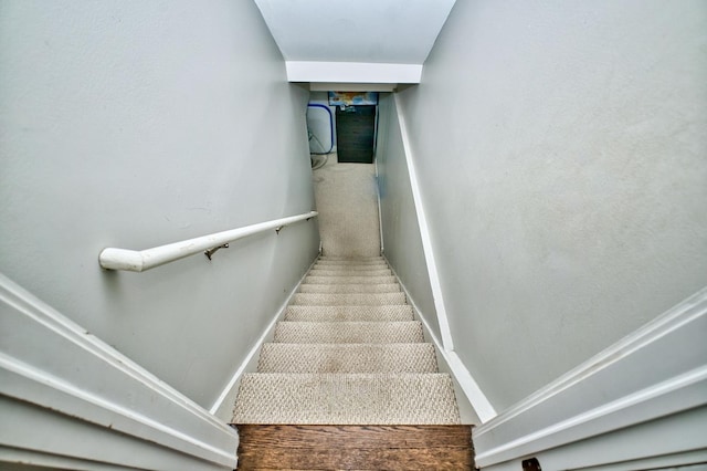 9666 Lois Dr Unit D, Des Plaines, IL 60016 - staircase featuring carpet flooring and baseboards
