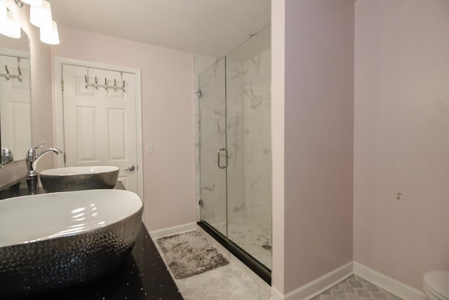 218 Partridge Ct, Algonquin, IL 60102 - bathroom featuring a marble finish shower and double vanity