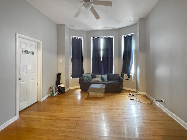 5943 S Indiana Ave, Chicago, IL 60637 - sitting room featuring a ceiling fan and light wood-type flooring